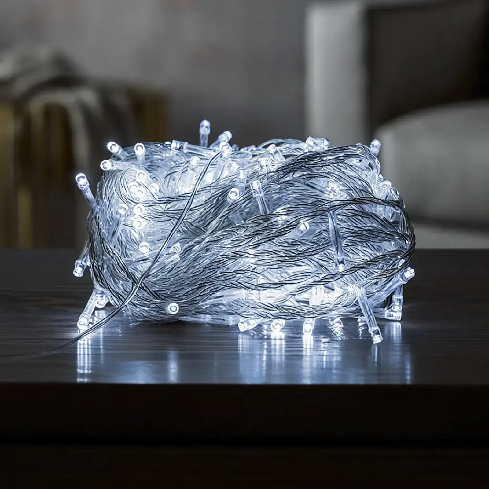 Новорічна гірлянда кімнатна нитка 18 м 180 LED білий провід Білий W180LED18MWW Garlando UA