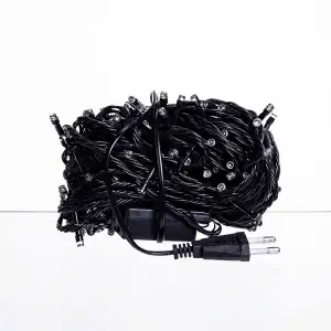 Новогодняя гирлянда комнатная нить 18 м 180 LED комнатная гирлянда черный провод Белый свет W180LED18MBW Garlando UA