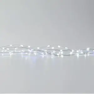 Новогодняя гирлянда комнатная нить 22 м 220 LED комнатная гирлянда белый провод Белый свет W220LED22MWW Garlando UA
