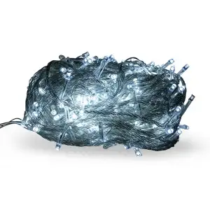 Новогодняя гирлянда комнатная нить 22 м 220 LED комнатная гирлянда белый провод Белый свет W220LED22MWW Garlando UA