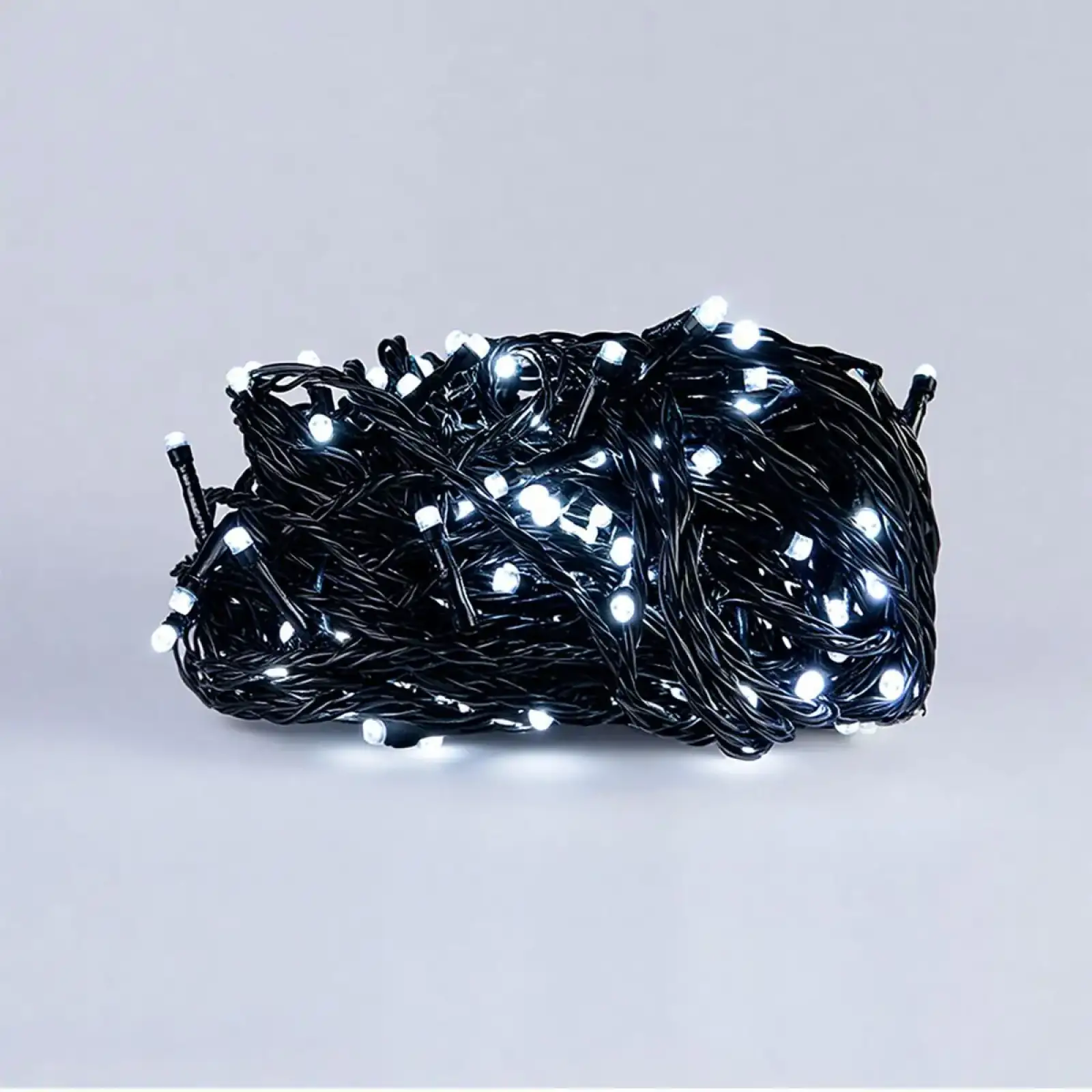 Новогодняя гирлянда комнатная нить 22 м 220 LED черный провод Белый W220LED22MBW Garlando UA