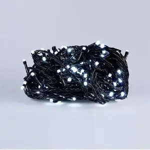 Новогодняя гирлянда комнатная нить 22 м 220 LED черный провод Белый W220LED22MBW Garlando UA