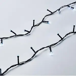 Новогодняя гирлянда комнатная нить 22 м 220 LED черный провод Белый W220LED22MBW Garlando UA