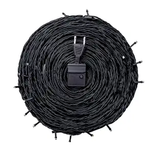 Новогодняя гирлянда комнатная нить 22 м 220 LED черный провод Белый W220LED22MBW Garlando UA