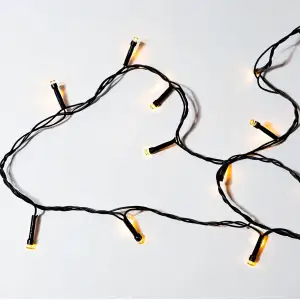 Новорічна гірлянда кімнатна нитка 22 м 220 LED чорний провід Жовтий W220LED22MBY Garlando UA