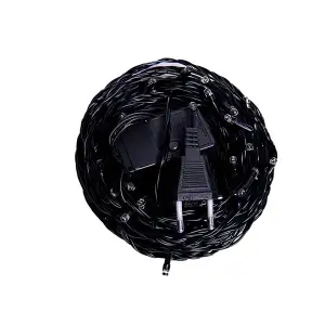 Новорічна гірлянда кімнатна нитка 22 м 220 LED чорний провід Жовтий W220LED22MBY Garlando UA
