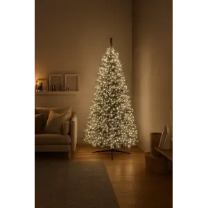 Новогодняя гирлянда Хвойная лапа 100 м 3000 LED белый провод Белое сияние D3000L100MWW Garlando UA