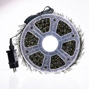 Новорічна гірлянда кімнатна роса 100 м 3000 LED Хвойна лапа зелений провід Жовте сяйво D3000L100MGY Garlando UA