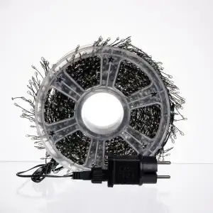 Новорічна гірлянда кімнатна роса Хвойна лапа 50 м 1500 LED зелений провід Синє сяйво D1500L50MGBL Garlando UA