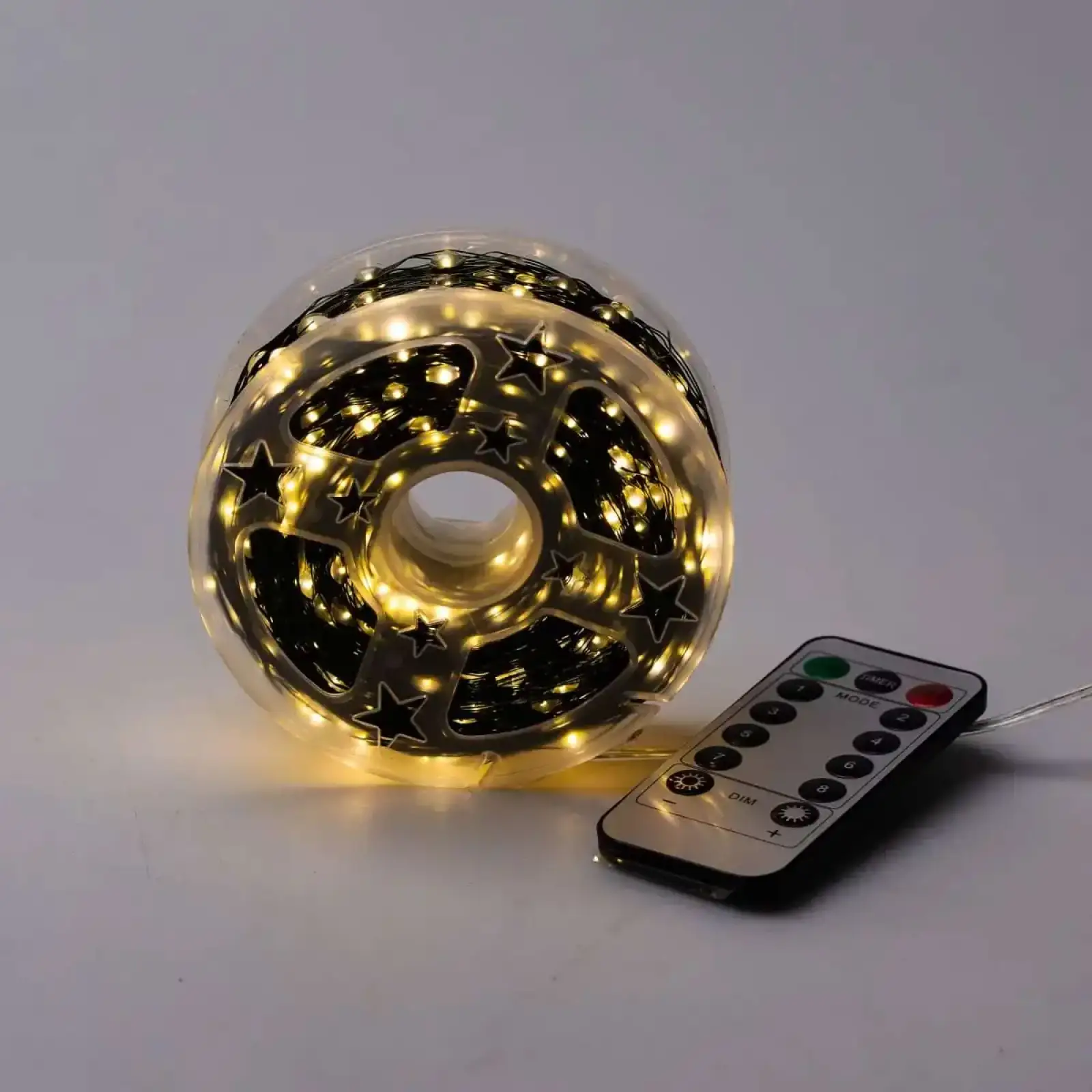 Новорічна гірлянда кімнатна Роса з пультом 100 м 1000 LED нитка зелений провід Жовте сяйво 1000L100MGY Garlando UA