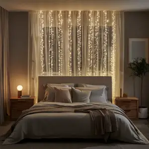 Новорічна гірлянда Хвойна лапа 3х2 м 400 LED Жовте світло D400LED2MY Garlando UA