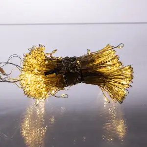Новорічна гірлянда кімнатна штора роса Хвойна лапа 3х3 м 600 LED Жовте світло D600LED3MY Garlando UA