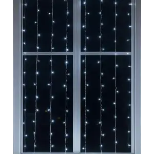 Новорічна гірлянда штора 1,5х1,5 м 64 LED білий провід Білий ZWM1564LEDW Garlando UA