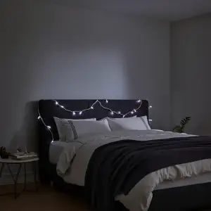 Новорічна кімнатна гірлянда нитка 6 м 50 LED білий провід Білий W50LED6MWW Garlando UA