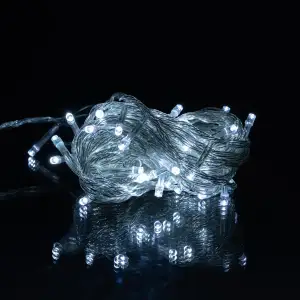Новорічна кімнатна гірлянда нитка 6 м 50 LED білий провід Білий W50LED6MWW Garlando UA