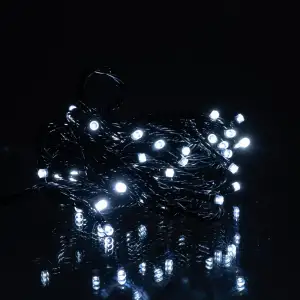 Новогодняя комнатная гирлянда нить 6 м 50 LED черный провод Белый W50LED6MBW Garlando UA