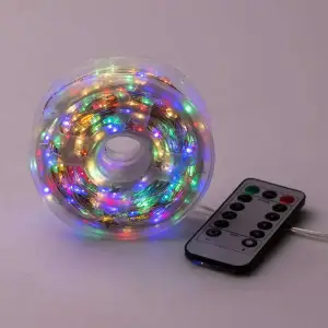 Світлодіодна гірлянда Роса нитка 500 LED довжина 50 м від мережі біла нитка з пультом Мультиколір 500L50MWМL Garlando UA