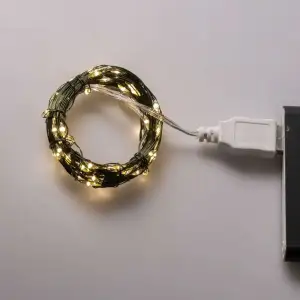 Гірлянда роса 10 метрів USB на 100 led світлодіодів крапля на зеленому дроті USB100L10MGY Garlando UA