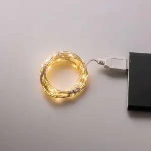 Гирлянда роса 10 метров USB на 100 led светодиодов капля белый провод желтая USB100L10MWY Garlando UA