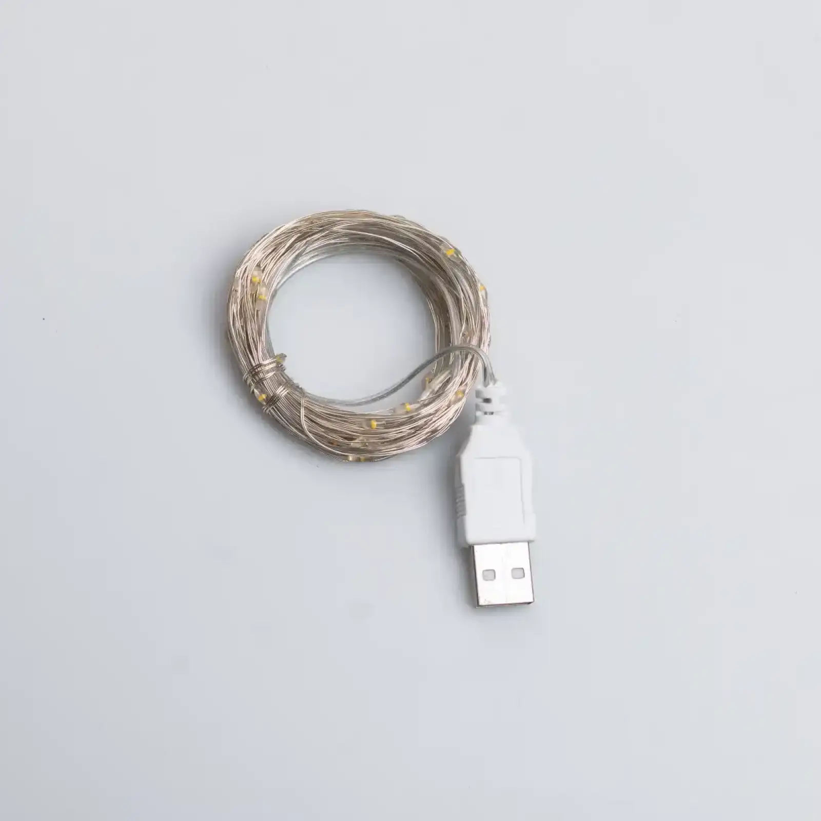 Гирлянда роса 10 метров USB на 100 led светодиодов капля белый провод желтая USB100L10MWY Garlando UA