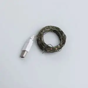 Гірлянда роса 20 метрів USB на 200 led світлодіодів крапля на зеленому дроті мультиколор USB200L20MGML Garlando UA