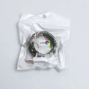 Гірлянда роса 20 метрів USB на 200 led світлодіодів крапля на зеленому дроті мультиколор USB200L20MGML Garlando UA