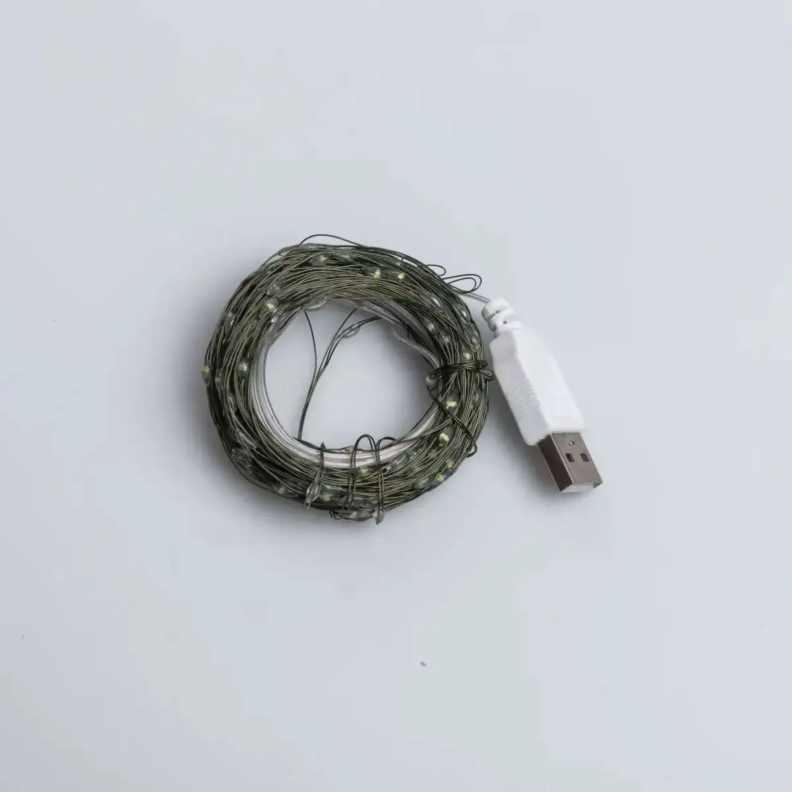 Гирлянда роса 20 метров USB на 200 led светодиодов капля зеленый провод белая USB200L20MGW Garlando UA