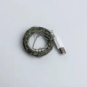 Гирлянда роса 20 метров USB на 200 led светодиодов капля зеленый провод белая USB200L20MGW Garlando UA