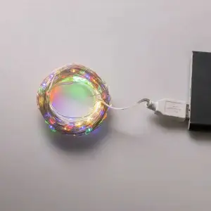 Гірлянда роса 20 метрів USB на 200 led світлодіодів крапля 20 метрів білий дріт мультиколор USB200L20MWML Garlando UA