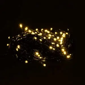 Новорічна гірлянда кімнатна нитка 14 м 160 LED чорний провід Жовтий W160LED16MBY Garlando UA