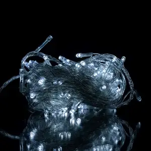 Новорічна гірлянда кімнатна нитка 10 м 120 LED білий провід Білий W120LED10MWW Garlando UA