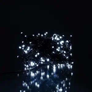 Новогодняя гирлянда комнатная нить 14 м 160 LED комнатная гирлянда черный провод Белый свет W160LED16MBW Garlando UA