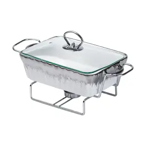 Мармит прямоугольный на 1 л фарфоровый с подогревом 31×16×11 см HP1019 Yiwu UA