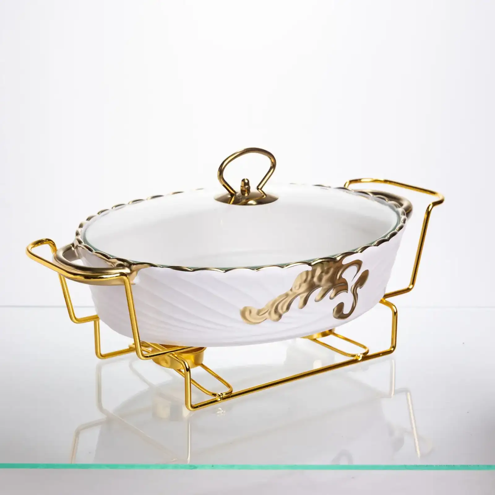Мармитница фарфоровая для вторых блюд Margaret 1,5 л Yiwu YYSH1215 UA
