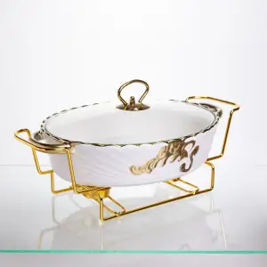 Мармитница фарфоровая для вторых блюд Margaret 1,5 л Yiwu YYSH1215 UA