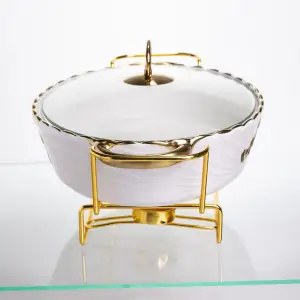 Мармитница фарфоровая для вторых блюд Margaret 1,5 л Yiwu YYSH1215 UA