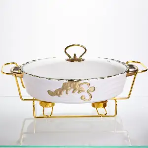 Мармитница фарфоровая для вторых блюд Margaret 1,5 л Yiwu YYSH1215 UA