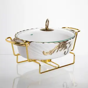 Мармитница фарфоровая Margaret 1 л для вторых блюд 27,5*19*6,5 см Yiwu YYSH1214 UA