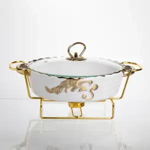 Мармитница фарфоровая Margaret 1 л для вторых блюд 27,5*19*6,5 см Yiwu YYSH1214 UA