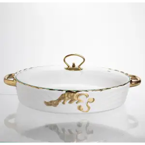 Мармитница фарфоровая Margaret 2 л для вторых блюд 35*25*6,2 см Yiwu YYSH1216 UA
