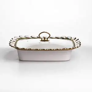 Мармитница фарфоровая Tiffany 1.5 л квадратная подставке с подогревом 34х26х7 см SX42-2 Yiwu UA