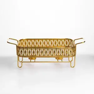 Мармитница фарфоровая Tiffany 1.5 л квадратная подставке с подогревом 34х26х7 см SX42-2 Yiwu UA