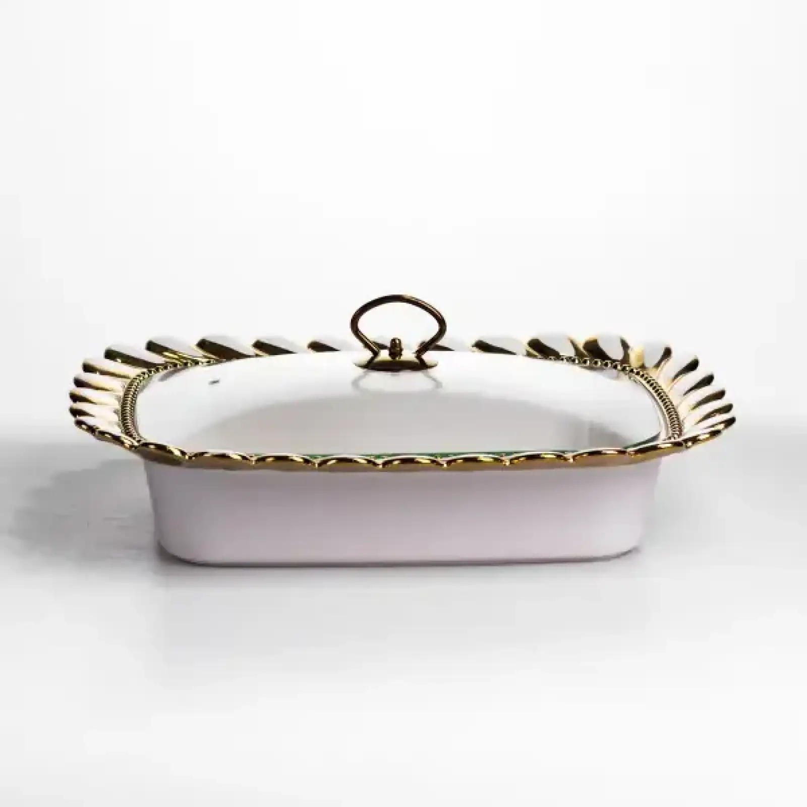 Мармитница фарфоровая Tiffany 2 л квадратная на металлической подставке 38х30х7 см SX42-3 Yiwu UA