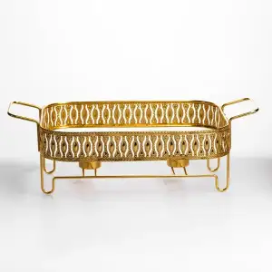 Мармитница фарфоровая Tiffany 2 л квадратная на металлической подставке 38х30х7 см SX42-3 Yiwu UA
