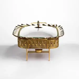 Мармитница фарфоровая Tiffany 2 л квадратная на металлической подставке 38х30х7 см SX42-3 Yiwu UA