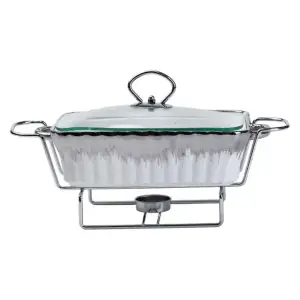 Мармит прямоугольный на 1 л фарфоровый с подогревом 31×16×11 см HP1019 Yiwu UA