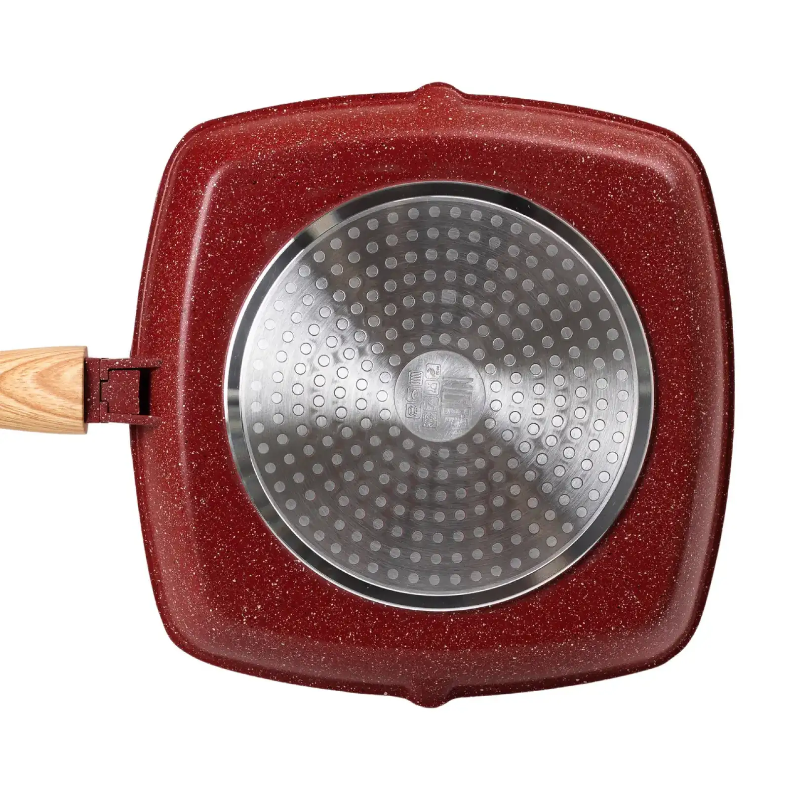 Алюминиевая сковорода-гриль 28 см со стеклянной крышкой Square Red MGC HP-4-462R UA