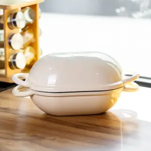 Форма-жаровня для хліба чавунна емальована 1,4 л, бежевий Yiwu HP-FLG-23WHITE UA