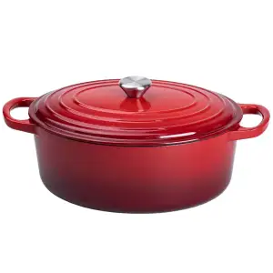 Гусятниця чавунна емальована 6 л, червоний Yiwu HP-FLG-17 RED UA