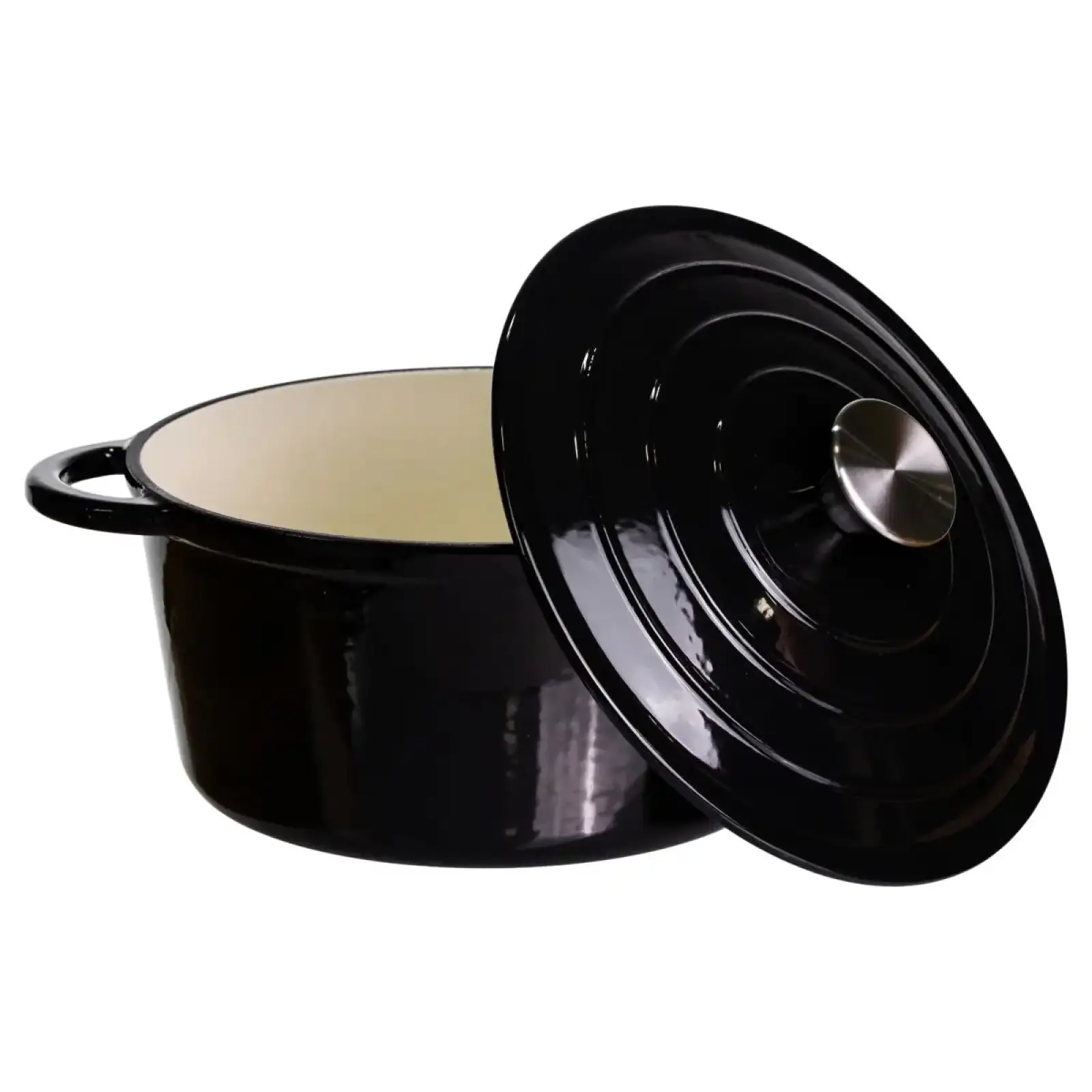 Каструля чавунна емальована 4 л, чорний Yiwu HP-FLG-1 BLACK UA